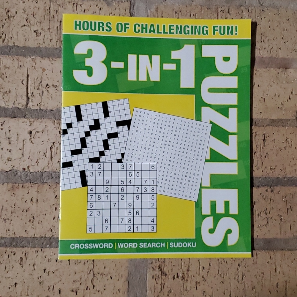 3-in-1 Puzzles - Crossword, Word Search, Sudoku